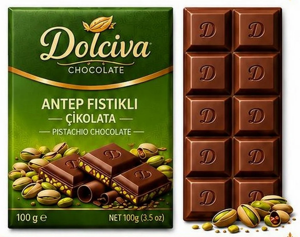Tablet Çikolata 100 g — Antep Fıstıklı