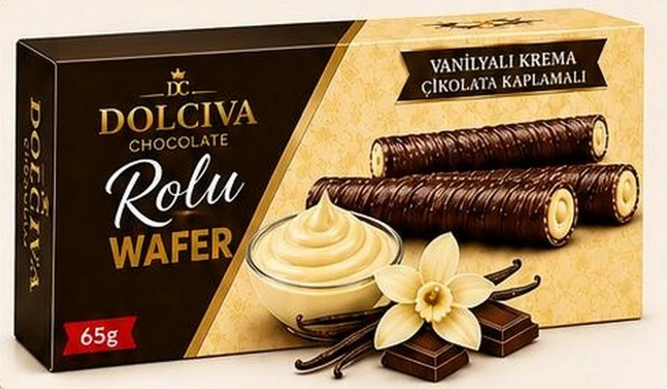 Çikolata Kaplamalı Rulo Wafer 65 g — Vanilyalı